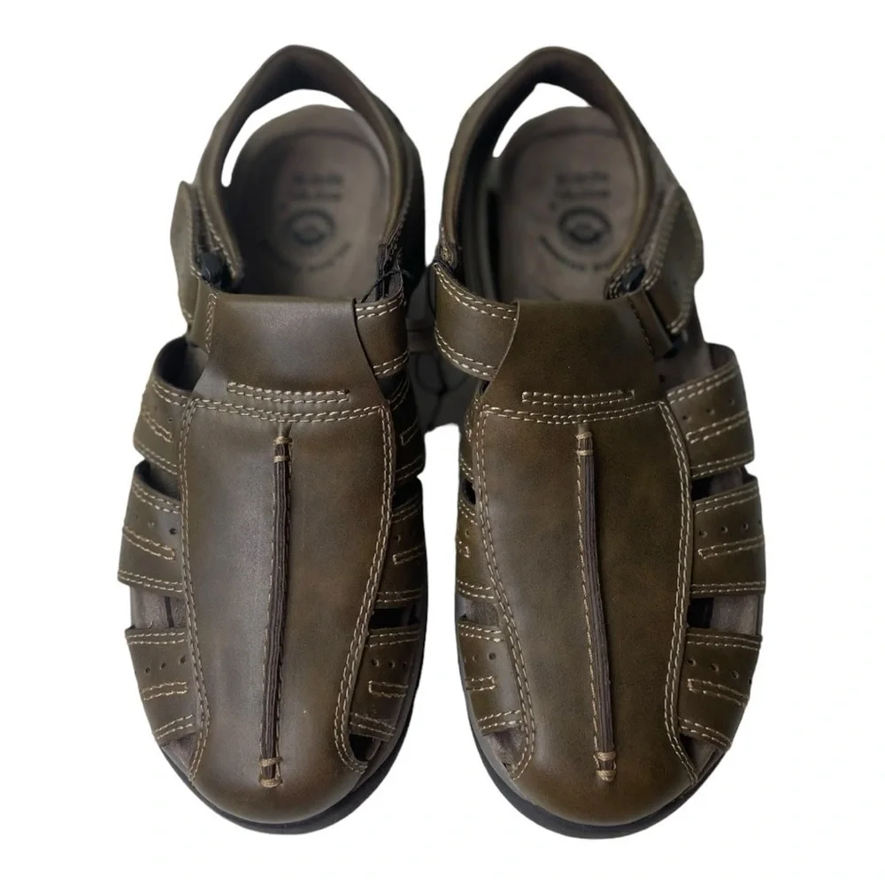 NWT Earth Spirit Men’s Jacob 2 Brown Closed Toe Gelron Sandals